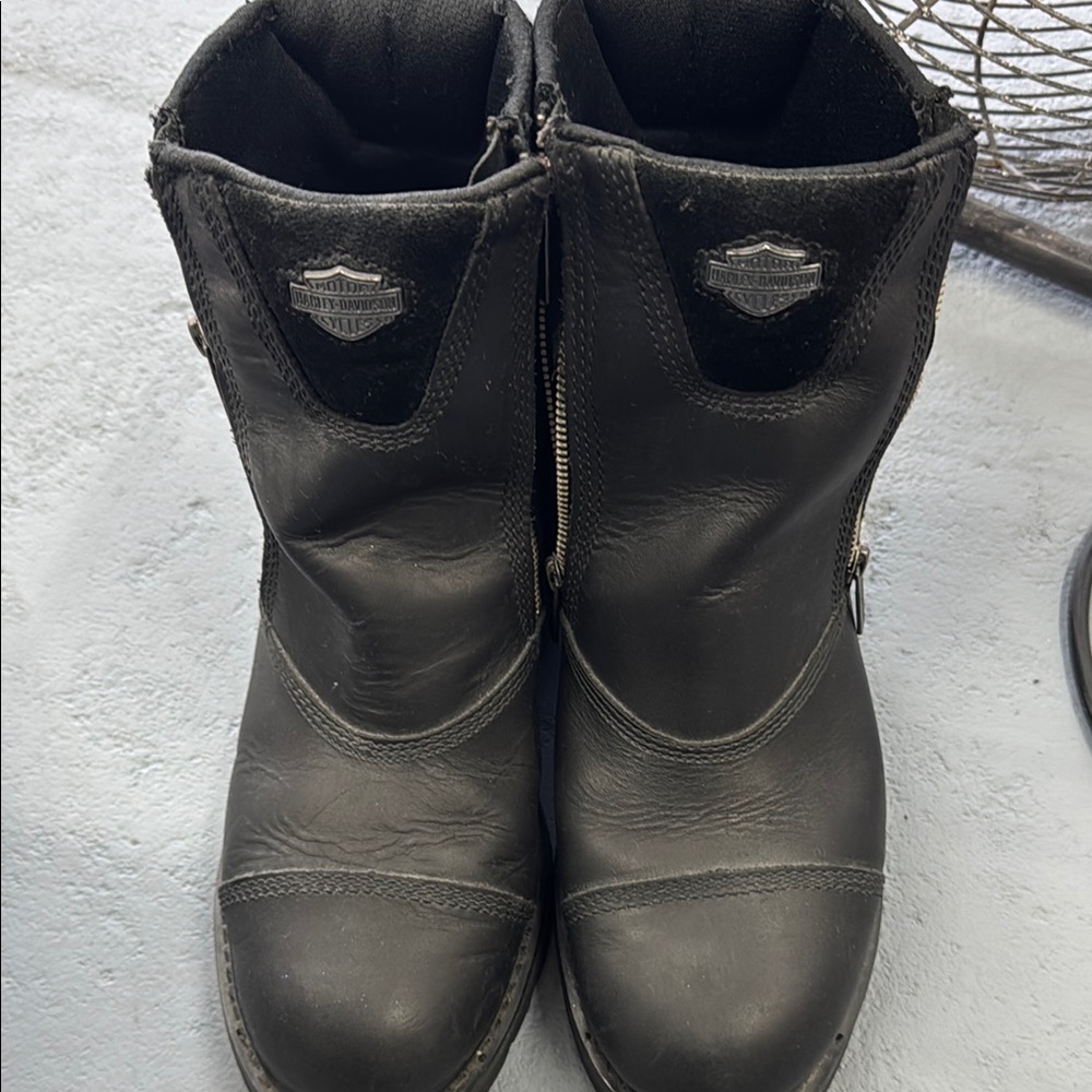 Harley-Davidson Black Leather Motorcycle Boots